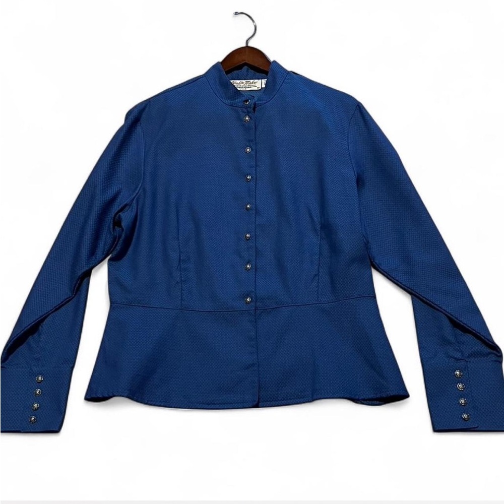 Wah Maker Vintage Collection Blue Blouse Made In USA Women’s XL Prairie Western